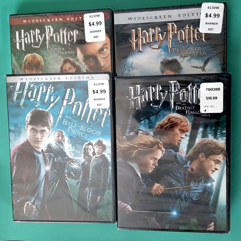 Harry Potter 4 DVD Lot  NEW   Deathly Hollows Phoenix Half Blood Prince Azkaban